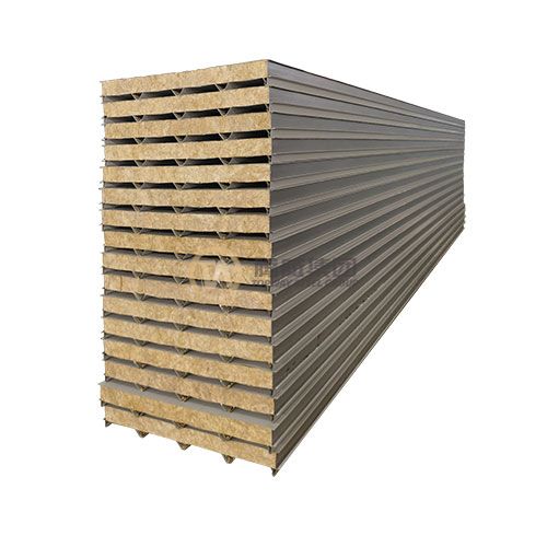 Corrugated rock wool sandwich panel